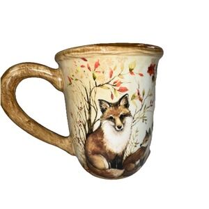 Certified International Pine Forest Fox Mug 16oz Susan Winget Fall Wildlife EUC